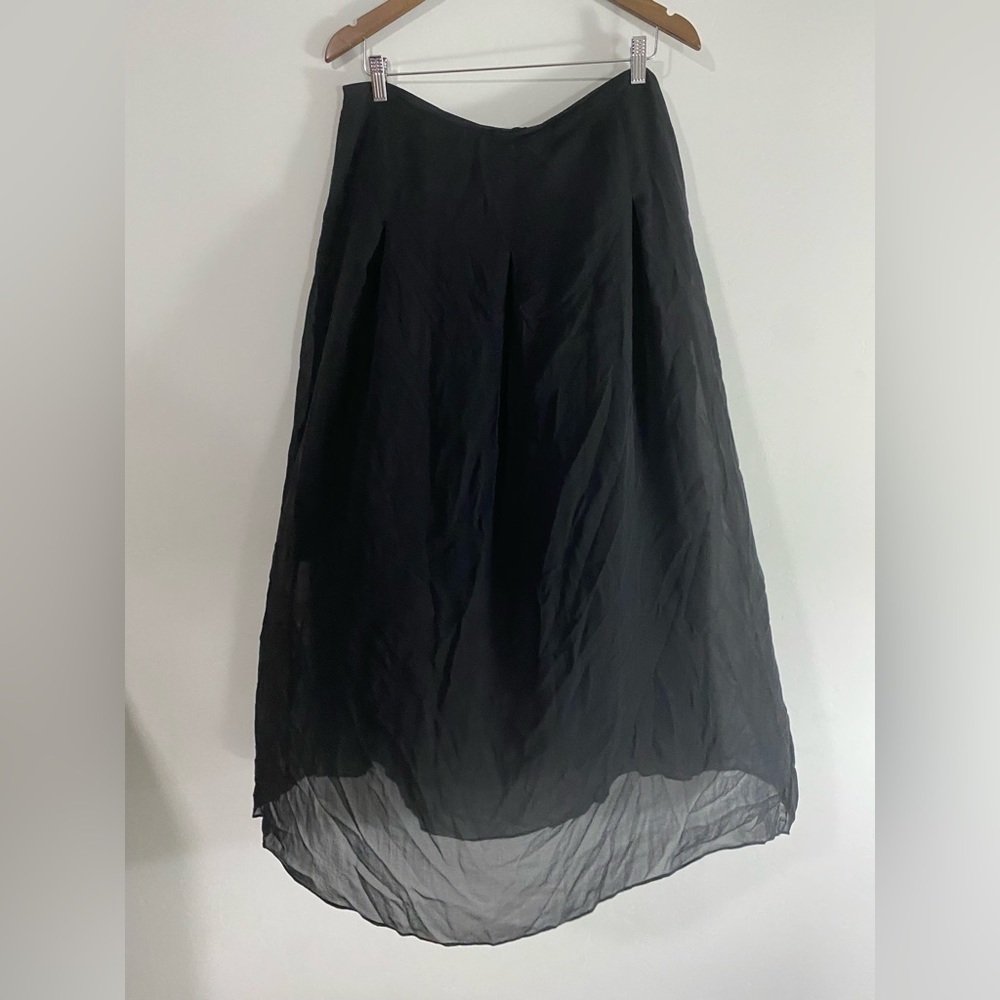 Eileen Fisher - Black Silk Pleated Skirt - Picture 11 of 13